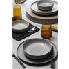 Hermia Concept Elegante set da 12 pezzi, 100% Porcelain | Include 4 piastre di servizio (24 cm), 4 piatti (20 cm), 4 ciotole (15 cm) | Lavastoviglie e Microwave Safe