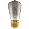 Eglo LED E27 dimmerabile, lampadina a spirale, lampada vintage nero-trasparente in design retrò, 4 Watt, 100 Lumen, illuminante bianco caldo, 2000k, Edison ST48, Ø 4,8 cm