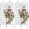 Relaxdays Grigliati per Rampicanti, Set da 2, HxL 220 x 50 cm, Supporti in Metallo per Piante Tralicci a Incastro, Verde, Ferro (Confezione da 2)