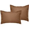 Nuit Des Rêves Premium Oxford Pillowcase Set (2 pezzi), marrone, 80 x 80 + 5 cm, 100% cotone ranforce, 155 thread count | Envelope Closure, lavabile in lavatrice a 30 °C