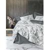 Nuit Des Rêves Luxurious Satin Double Quilt Cover Set (200 x 200 cm), grigio | 100% cotone satinato, stampa reattiva, 210 thread Count | Includes 2 pillowcase (80 x 80 cm) con chiusura a bottone