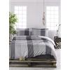 Nuit Des Rêves Ranforce King Quilt Cover Set (200 x 220 cm), 100% cotone, grigio e antracite | 2 custodie per pillow (80 x 80 cm) | lavabile in lavatrice, design elegante