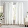 Melodieux Tende semitrasparenti vellutate color avorio, lunghe 213 cm, per camera da letto, soggiorno, in cotone naturale, con tasca per asta, tende velate, 132 x 213 cm (2 pannelli)