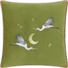 Paoletti Fodera per cuscino in velluto ricamato Moonlit Flight - Oliva - 45x45 cm