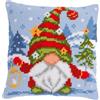 VERVACO Kit Cuscino Punto Croce GNOMO DI NATALE Set Ricamo Principianti Cuscini Gobelin Decorativi ca. 40 x 40 cm Accessori Per Lavoretti Creativi DIY Casa Decor Hobby Adulti Cross Stitch