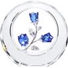 LONGWIN Statuette di fiori di tulipani in cristallo con anello circolare esterno, bouquet primaverile in vetro, statuette da collezione, decorazione per la casa, fermacarte, ornamenti (blu cobalto)