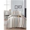 Nuit Des Rêves Elegant XL Quilt Cover Set (155 x 200 cm), Beige & Black, 70% cotone, 30% poliestere, lavabile in lavatrice, 120 thread Count, Button & Envelope Closure