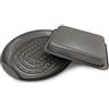 Guardini Set, 1 Lasagnera 22x28cm+1 Teglia forata per patatine 39x34cm, Acciaio con rivestimento antiaderente, Colore grigio