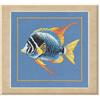 LANARTE Kit Punto Croce Contato PESCE ZEBRA DI FUOCO Decorativi Per Pareti ca. 21 x 20 cm Set Fai Da Te Creativo Adulti Ricamo Casa Decor Arte Da Parete Kit Per Hobby Cross Stitch
