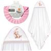Interbaby - Mantello da bagno per bambini + cappello regolabile | Asciugamano con cappuccio 100% cotone, unisex, morbido, asciugatura rapida, ideale per neonati, neonati e bambini piccoli, design orso