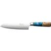 Katana Saya Elements Coltello Santoku da 18 cm, blu oceano - Acciaio Damasco VG-10 ad alto tenore di carbonio - estrema resistenza e affilatura - Manico in legno d'ulivo e resina