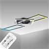 B.K.Licht Plafoniera LED 40W dimmerabile, CCT luce neutra, fredda, calda, telecomando, 2 cornici orientabili, lampada da soffitto "frame" nera