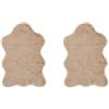 -LUXOR- living Tappeto in pelliccia sintetica Coste per camera da letto, ideale come tappeto per camera da letto, set da 2, 55 x 80 cm, tortora