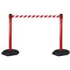Flexibarrier Set di 2 supporti flessibili per guida personale, cavalletti di intercettazione, 3 m di lunghezza della cinghia, rosso-bianco