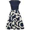 s.Oliver BLACK LABEL 2161993 Abito con Gonna AOP, Blu Navy, 40 Donna