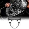 KUNGKIC Per Fiat 500 2011-2023 Abarth 595 695 2016-2023 Centrale Auto Console Decorazione Pannello Leva Cambio Cambio Telaio Interno Fibra di Carbonio Accessori Regalo (Nero Trasmissione Manuale)
