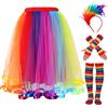 WERFORU Carnevale Tulle Gonna Set Donna Gonne Set, Colorato, S