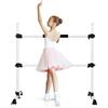 GYMAX Barra Ginnastica Artistica in Metallo per Bambini, Sbarra da Danza Classica Regolabile in Altezza, con Cuscinetti Antiscivolo e Manopole, con Portata di 50 kg, 124,5 x 71 x 120 cm (Bianco)