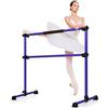 RELAX4LIFE Sbarra per Danza Classica e Ginnastica Artistica, Sbarra a Doppio Palo Regolabile In Altezza, Doppia Barra di Danza Portatile, Barra da Ballo Autoportante in Metallo, 124,5x71x120cm (Viola)