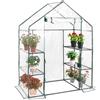 COSTWAY Serra da Giardino per Orto e Piante Inverno, Serra da Esterno con Telaio in Alluminio, Porta Avvolgibile e Telo Trasparente, Serra Robusta per Giardino e Balcone, 143 x 73 x 195 cm