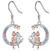 VONALA Orecchini pendenti a forma di luna, da donna, in argento Sterling 925, design con sorelle, ipoallergenici, regalo di compleanno per ragazze, Argento sterling