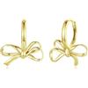 Qings Orecchini a Forma di Fiocco, Donna Cerchio Oro Argento 925 Orecchini Huggie Fiocchi Eleganti Orecchino Cerchi Nastro Gioielli per Ragazze Bambina