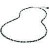 10:10 Collana Uomo Donna Pietre Naturali 4 mm, Regolabile, Acciaio Inox, Confezione Regalo Inclusa (Malachite)