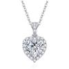 Dada Gioielli - Collana Cuore 12mm Punto Luce Argento 925 Con Zirconi Brillanti Contromaglia Zirconata Catenina 45+5cm (Zircone Bianco)