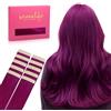 WENNALIFE Extension Capelli Veri Biadesivo, 10pz 35cm 25g Viola Extension Biadesive Capelli Veri Lisci Remy Tape in Hair Extensions Capelli Setosi Solo per L'aggiunta di Colori Set di Ricarica