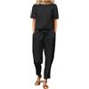HEONSATI Tute Donna Complete Offerte Set Eleganti Sportivo Leggera Completo 2 Pezzi Maniche Corte Blusa Pantalone in Vita Complete Casual Morbidi Lavoro Tute Estivo Mare Confortevole Traspiranti