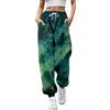 JIANROU Pantaloni da donna leggeri, elasticizzati, in vita estiva, comodi pantaloni da jogging, da donna, in lino bianco, da donna, colore nero, verde, Ag., M