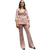 Imperial Tailleur monocolour Giacca Doppiopetto e Pantaloni Svasati Colore Rosa Cameo Taglia XS