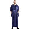 KJDWJKJRF Uomo Musulmano Caftano Abiti Musulmani Uomo Con Pantaloni Arabo Saudita Jubba Robe Islamico Medio Oriente Manica Lunga Caftano per Ramadan Sera Party Uomo Musulmano Caftano, A blu-1, L