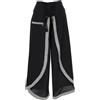 GURU SHOP Palazzo, pantaloni orientali, pantaloni estivi, da donna, in cotone, Nero , 44