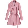 QUINTRA Cappotto da donna con colletto sciancrato, tinta unita, rilassato e casual, a maniche lunghe, versione media sottile, Colore: rosa., XL