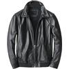 Hgvcfcv Giacca in vera pelle da uomo Primavera Autunno Pelle Bovina Breve Casual Giacca, Nero , XXXL