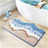 Trlyane Tappeto da Bagno, Tappetino Assorbente Antiscivolo Doccia, Soffice Lavabile in Lavatrice per Vasca e bagno Zerbino Ingresso (Spiaggia estiva, 50x80cm)