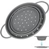 XCRPRT Scolapasta in Silicone Pieghevole,Scolapasta Pieghevole Salvaspazio,Cucina Pieghevole sopra Il Lavandino del Silicone Colander per Scolare Pasta, Verdura e Frutta (Grigio)