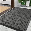 Yimobra Zerbino per esterni, lavabile, resistente, 75 x 43 cm, robusto e assorbente, anti-sporco, con retro antiscivolo in gomma, nero e grigio
