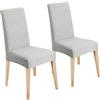 LANSHENG Coprisedie, Elasticizzato Coprisedie con Schienale, Moderno Coprisedia Lavabile Estraibile, Fodere Coprisedie per Sala da Pranzo Cucina, Coperture per Sedie (Grigio Chiaro, 2 Pezzi)