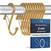 Blau Marité 10 Ganci a forma di S con sistema Anticaduta. Modello ROYAL. Aiuta nell'organizzazione della casa. (Oro, Medio (Barre<2cm))