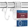 Blau Marité 6 ganci in metallo a forma di S con sistema anticaduta, per armadio e organizzazione multiuso, Bianco, per barre fino a 3 cm di diametro