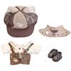 niannyyhouse Vestiti per bambole, cappello, camicia, pantaloni, scialle, gilet, scarpe in pelle, vintage, vestito da detective, 10 cm, 10 cm