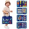 MOONKIDS Montessori Busy Board, Libro Montessori Interattivo di Feltro 1 2 3 Anni-Giocattoli Sensoriali Educativo Giochi da Viaggio Libri Montessori, Bambini Bimba Bimbo Regalo Compleanno (Blue)