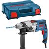Bosch Professional 060117B401 Trapano con Percussione GSB 20-2, Numero di Giri a Vuoto 3.000 Giri/min, con Set di Accessori, in Valigetta L-Case, 850 watts