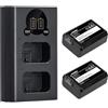 NZBS NP-FW50 1300mAh Batteria di Ricambio e Caricabatteria per Sony ZV-E10, Alpha A6000, A6300, A6400, A6500, A5000, A5100, a7, a7II, a7R, a7RII, a7S, a7SII
