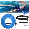BINXWA Cintura da nuoto per adulti, 4 m, regolabile, per piscina, per allenamento di resistenza (con tappi per le orecchie e clip per naso)