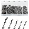 Realure 100 Pezzi Mulinelli da Pesca con Moschettone, da Appendere, per Pesca alla Trota, da Pesca, a Carabina Vertebrale, per Esche da Pesca, Vortice, Accessori da Pesca, 4# 6# 8# 10# 12#