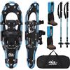 NACATIN Kit di Racchette da Neve 4 in 1 per Uomini, Donne e Giovani, Racchette Leggere in Alluminio con Bastoncini da Trekking Regolabili, Ghette Impermeabili e Sacca per il Trasporto (Blu, 53cm)