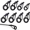 KGDUYC 8 Pezzi Anelli Canna da Nero Pesca Kit Riparazione- Riparazione Anelli Canna da Pesca,Riparazione Canne da Pesca Fishing per Acqua Salata d'Acqua Dolce